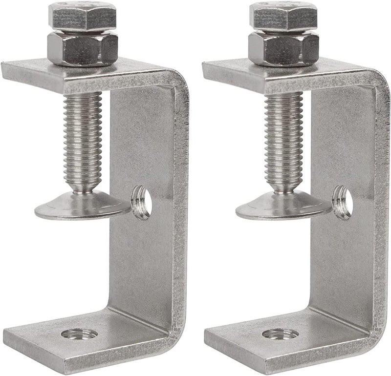 luluxing Pack of 2 Heavy Duty C Clamp 304 Stainless Steel C Clamp 65MM/2.6Inch Wide Jaw Opening Tiger Clamp Woodworking Clip - Image 1